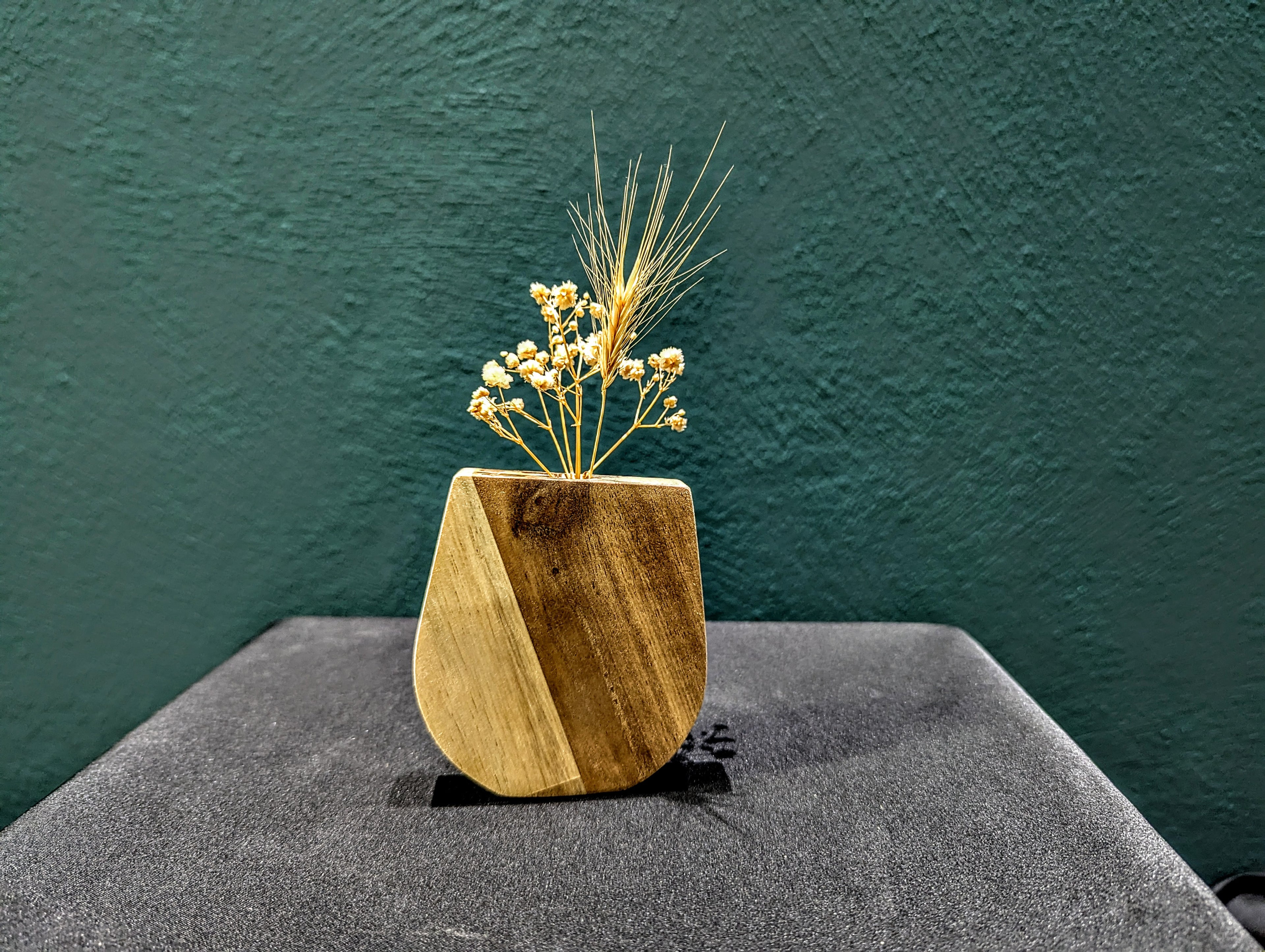 Deko Glas mit Bohrung aus Fichtenholz