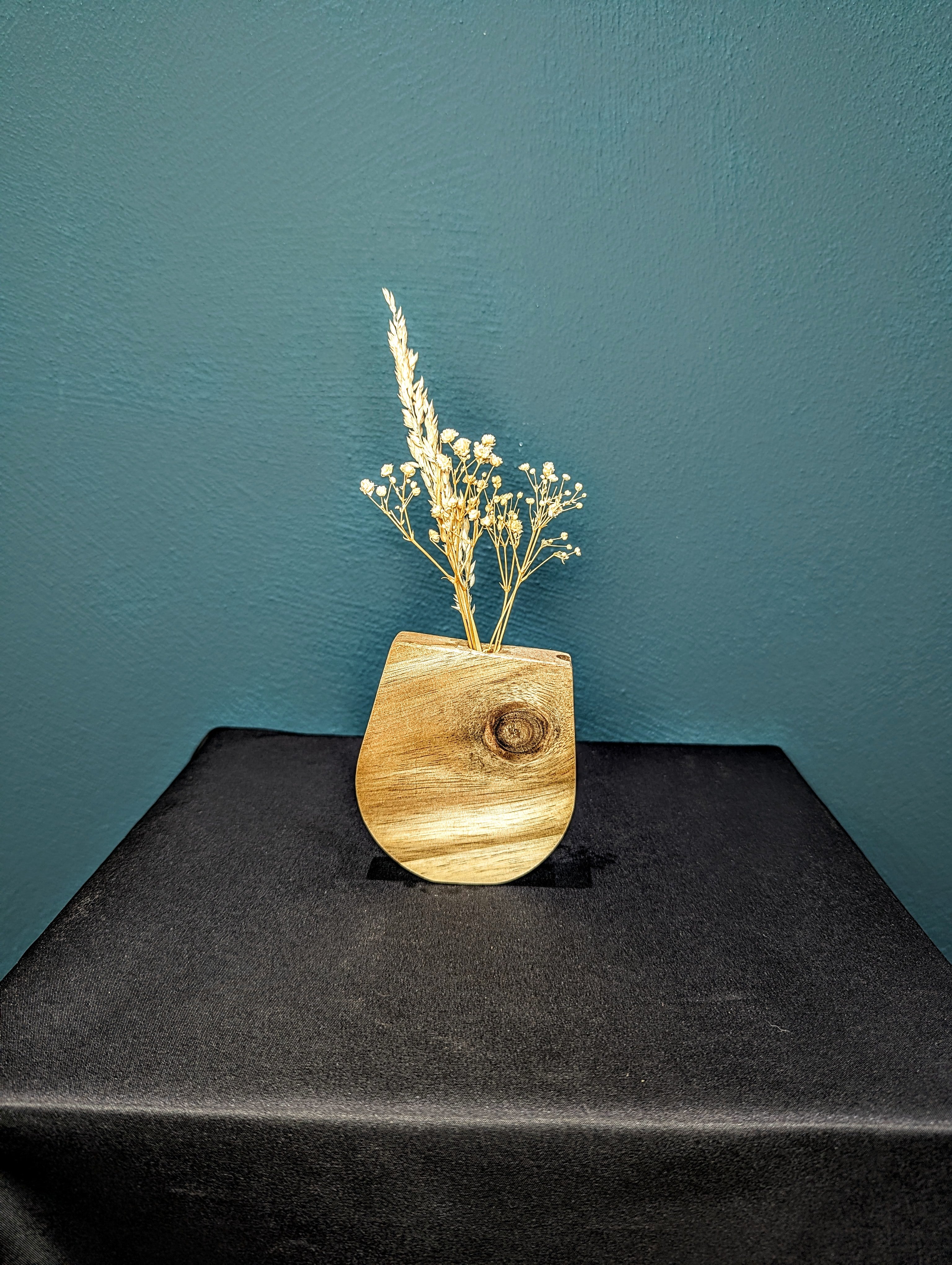 Deko Glas mit Bohrung aus Fichtenholz