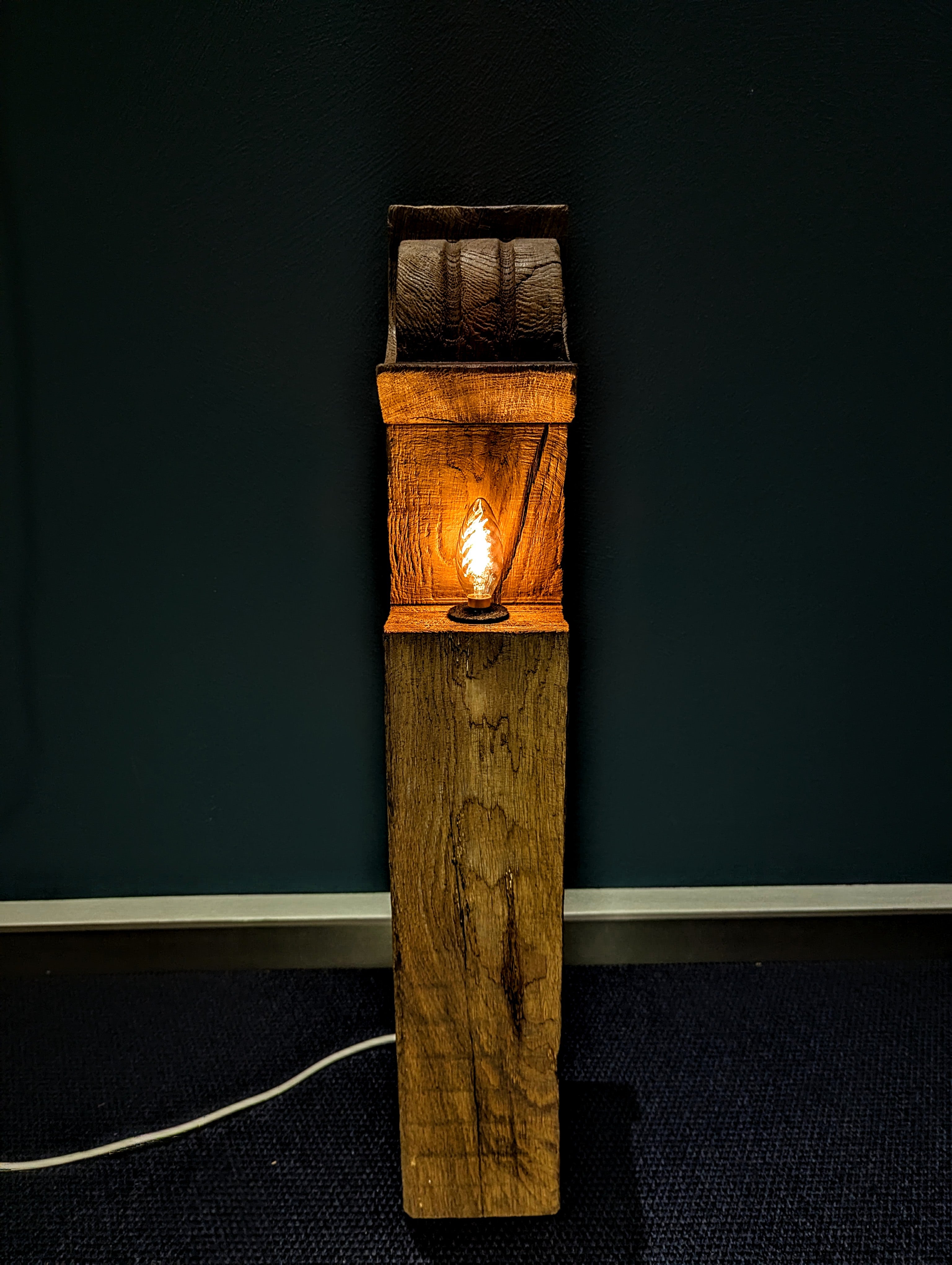 Balken Lampe aus Eichenholz