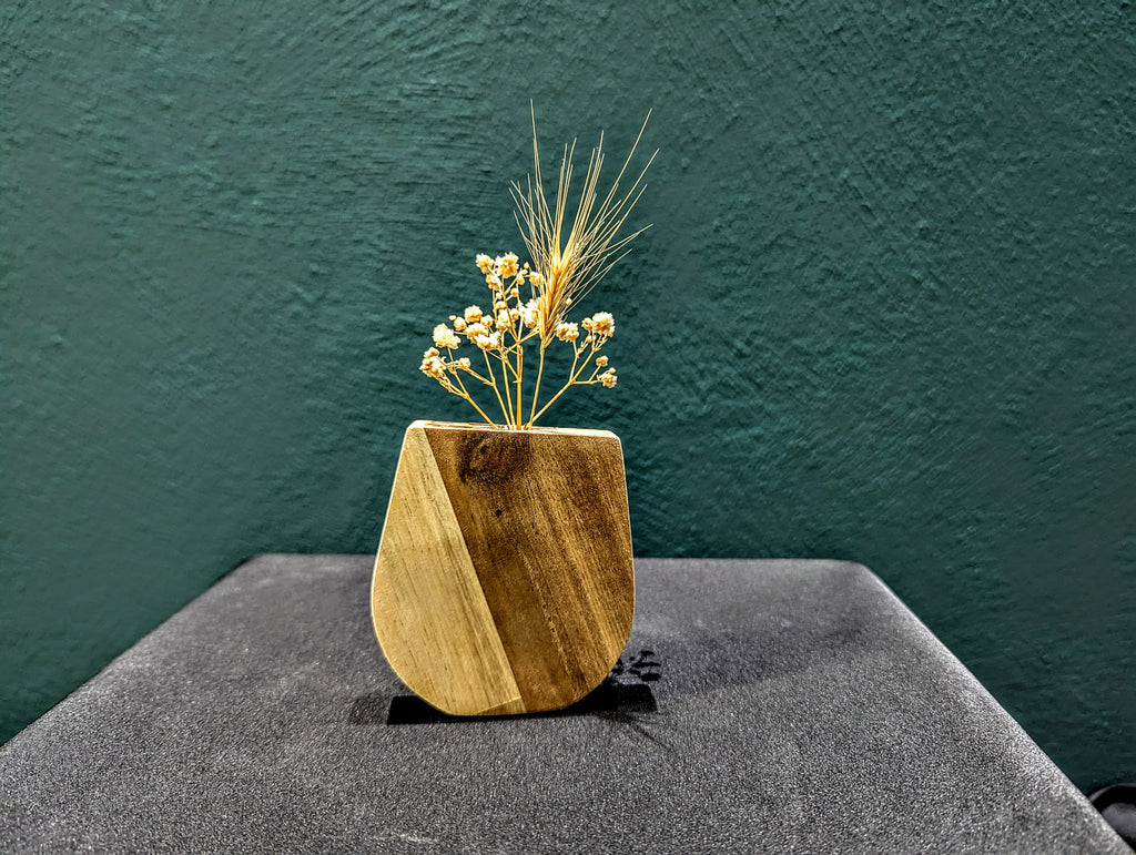 Deko Glas mit Bohrung aus Fichtenholz